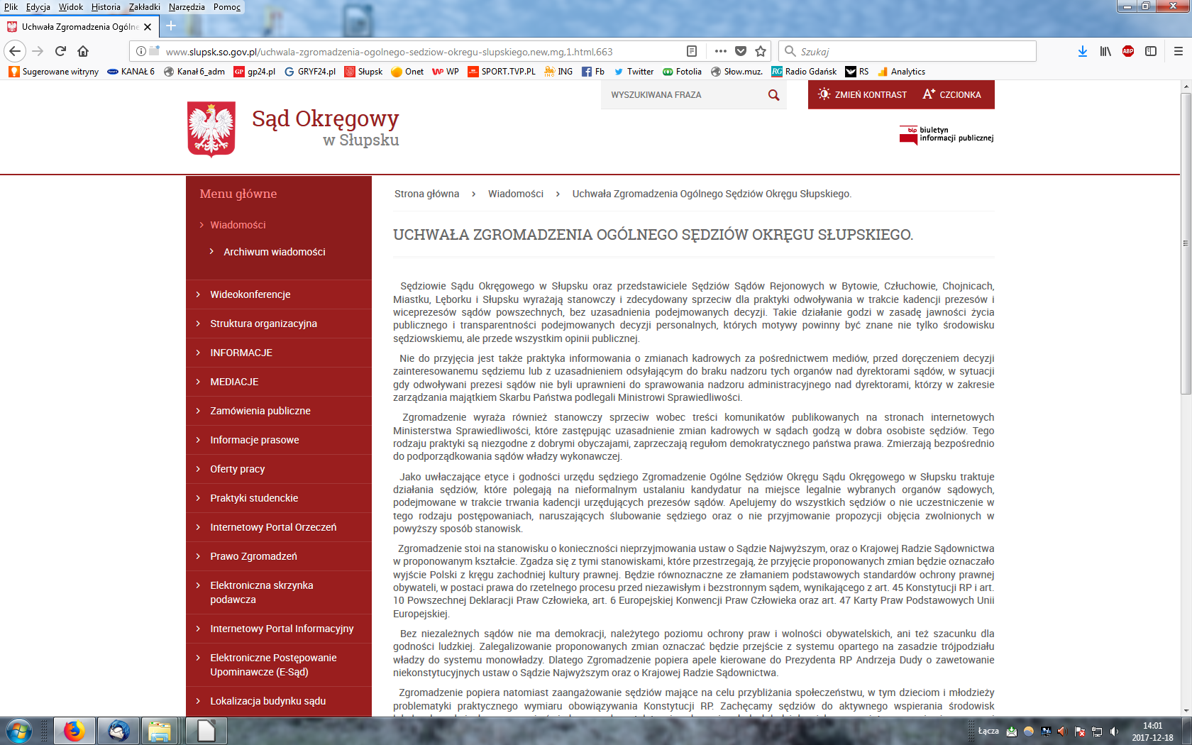Uchwała Zgromadzenia Ogólnego Sędziów Okręgu Słupskiego